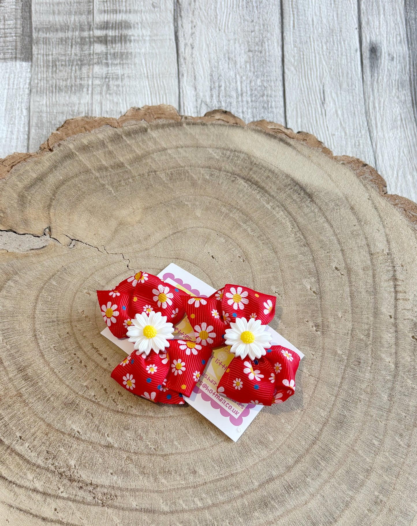 š¼ Red Daisy Hair Bow Set ā Set of 2 š¼