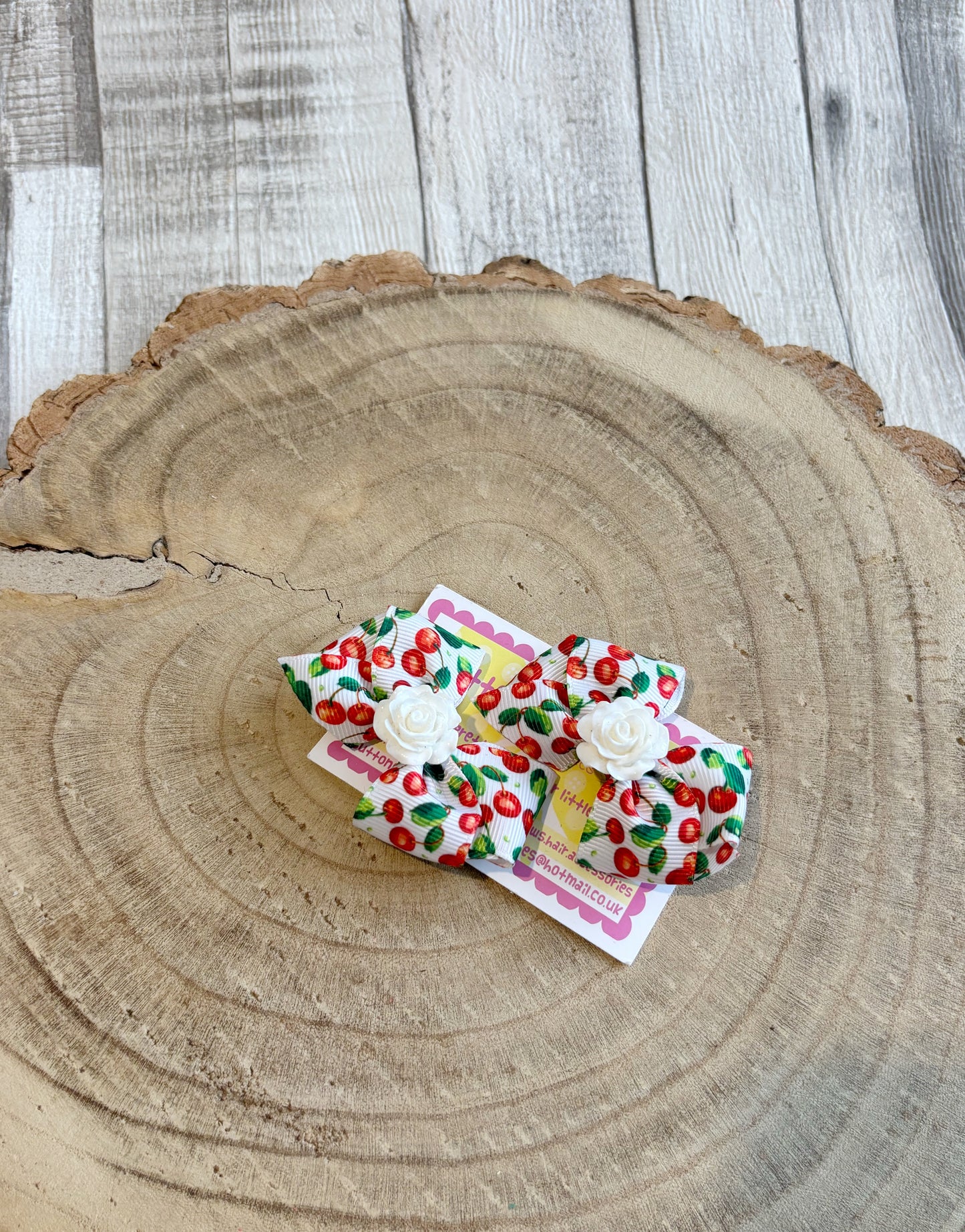 š Cherry Print Hair Bow Set ā Set of 2 š
