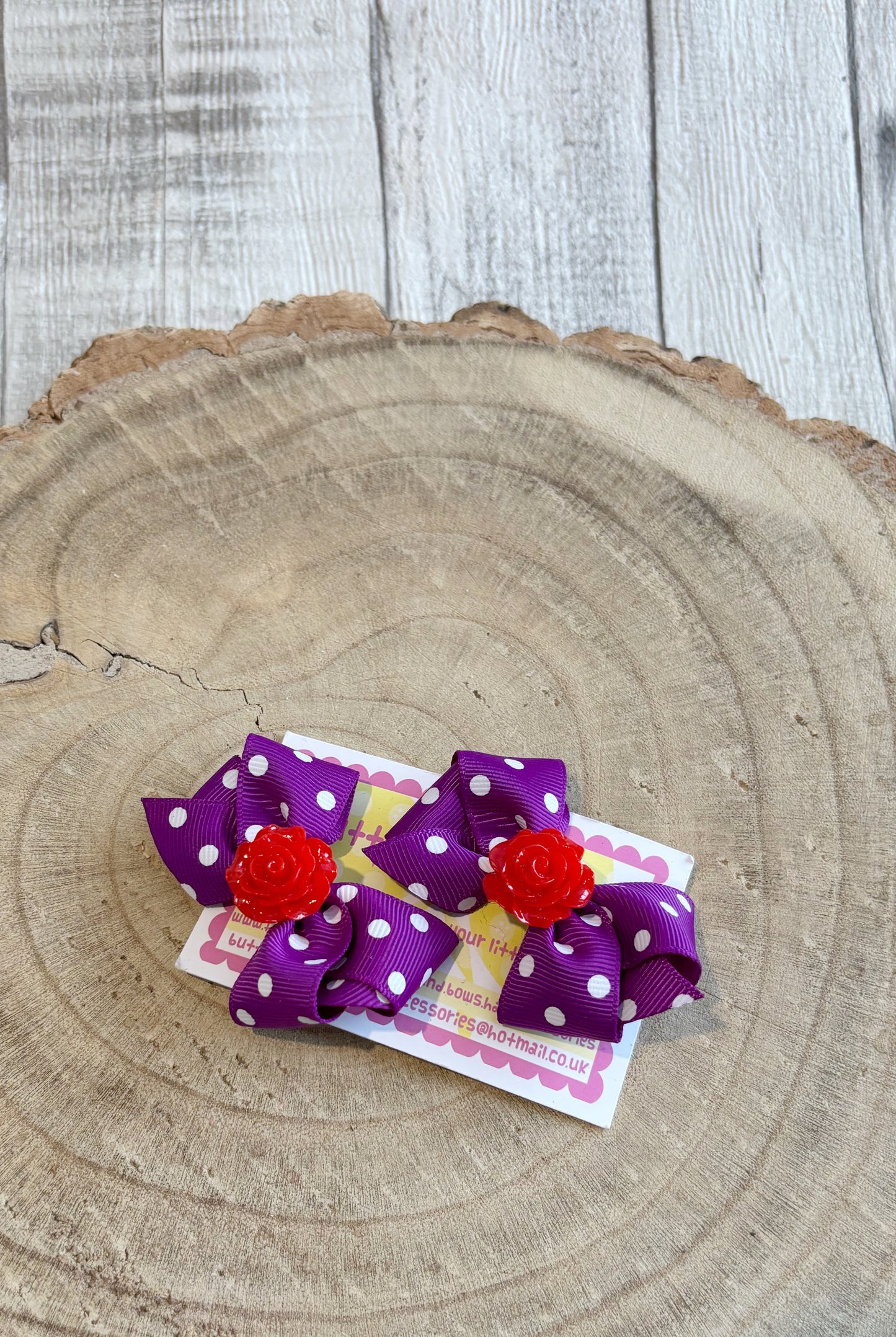š Purple Polka Dot Hair Bow Set ā Set of 2 š