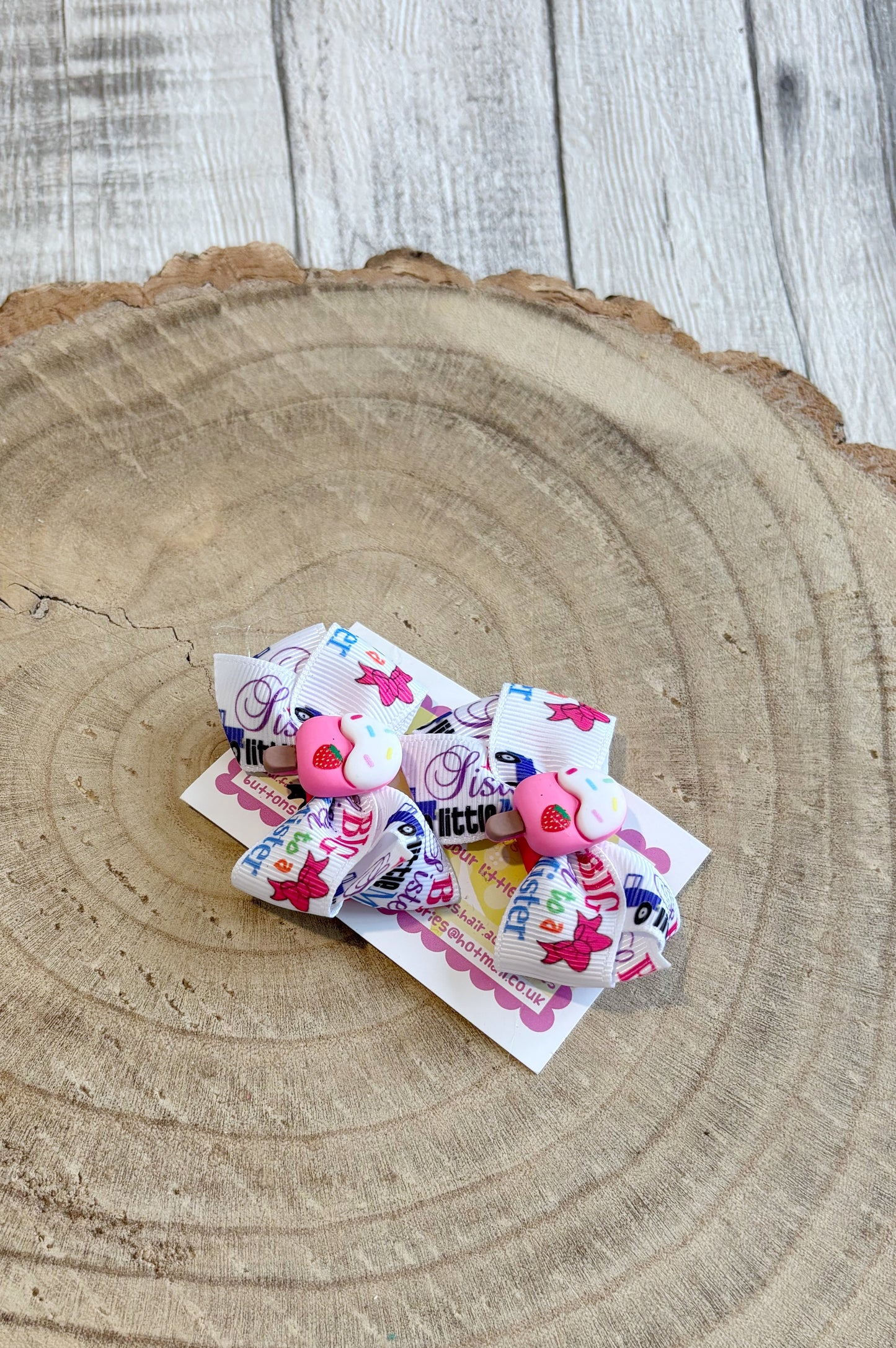 🍦 Big Sister to a Little Mister Hair Bow Set – Set of 2 🍦