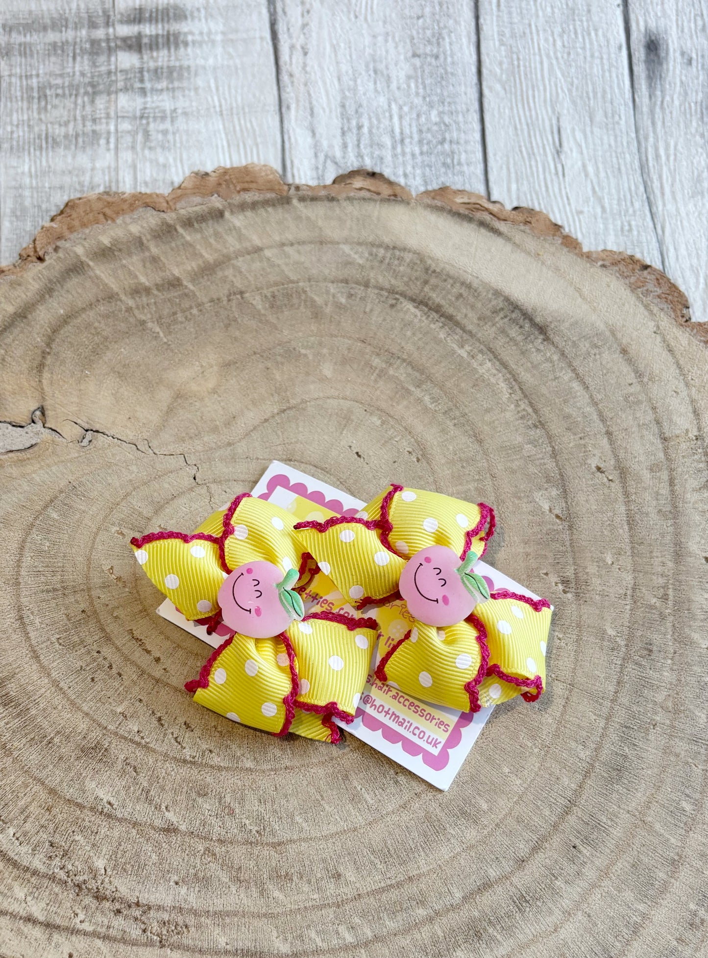 š Peach Polka Dot Hair Bow Set ā Set of 2 š