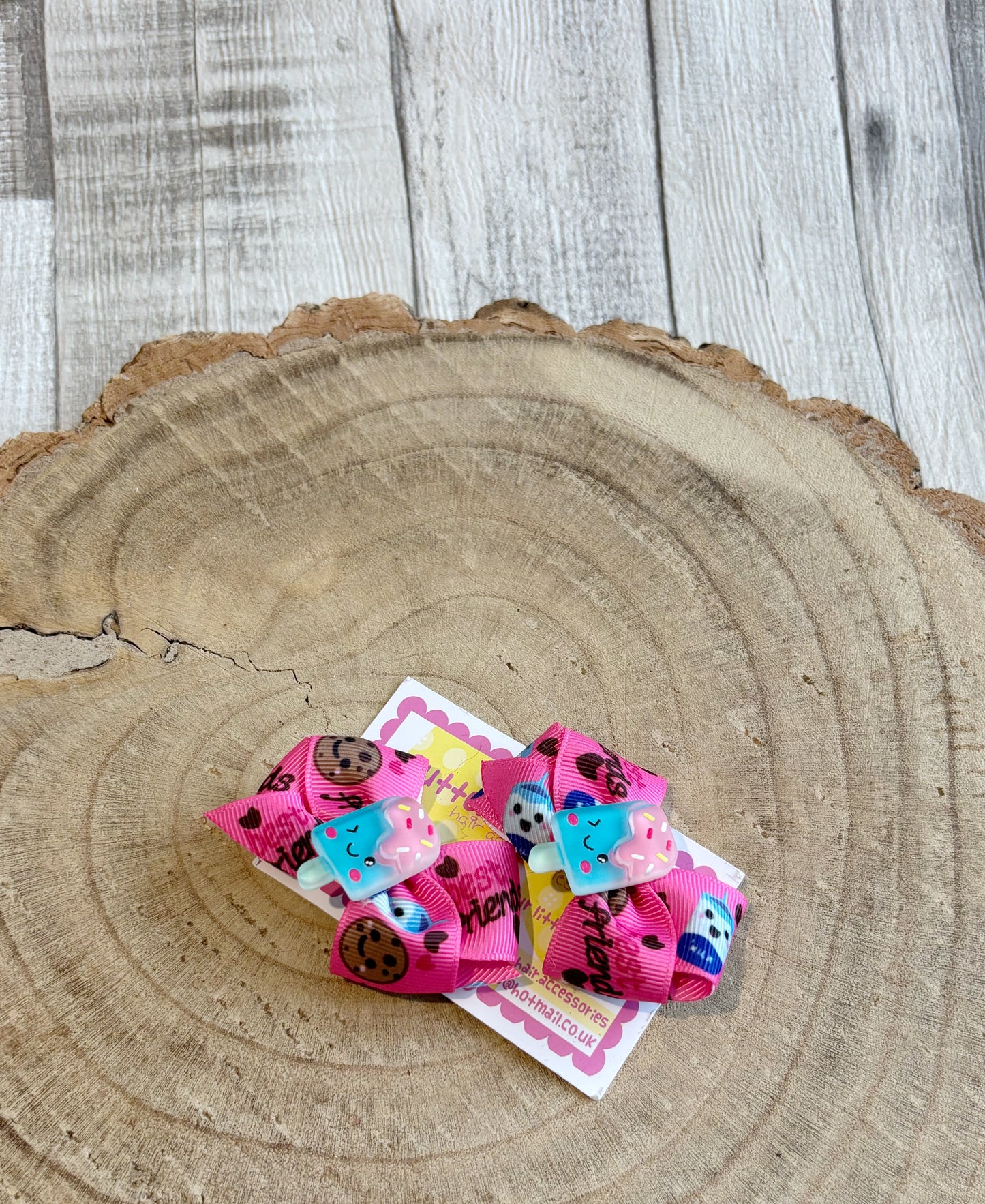 🍪 Cookie & Ice Lolly Hair Bow Set – Set of 2 🍪