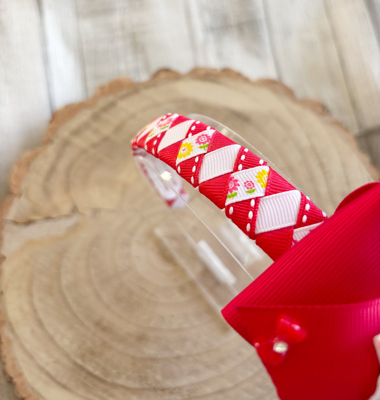 Red Apple Bow Headband – Handmade Girls Hairband