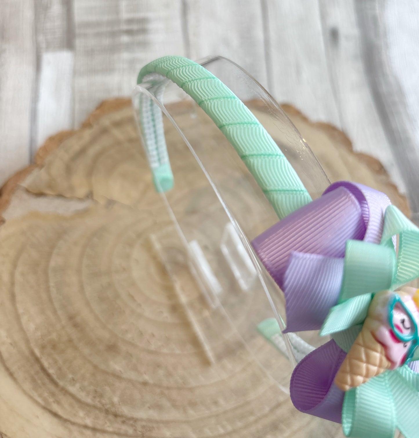 š¦š Ice Cream Bow Headband ā Mint & Lilac šš¦