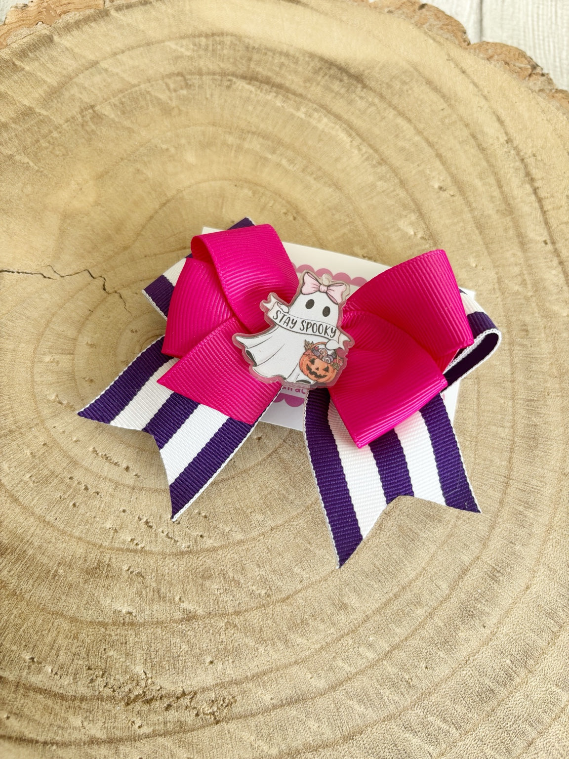 Stay Spooky Halloween ghost hair bow