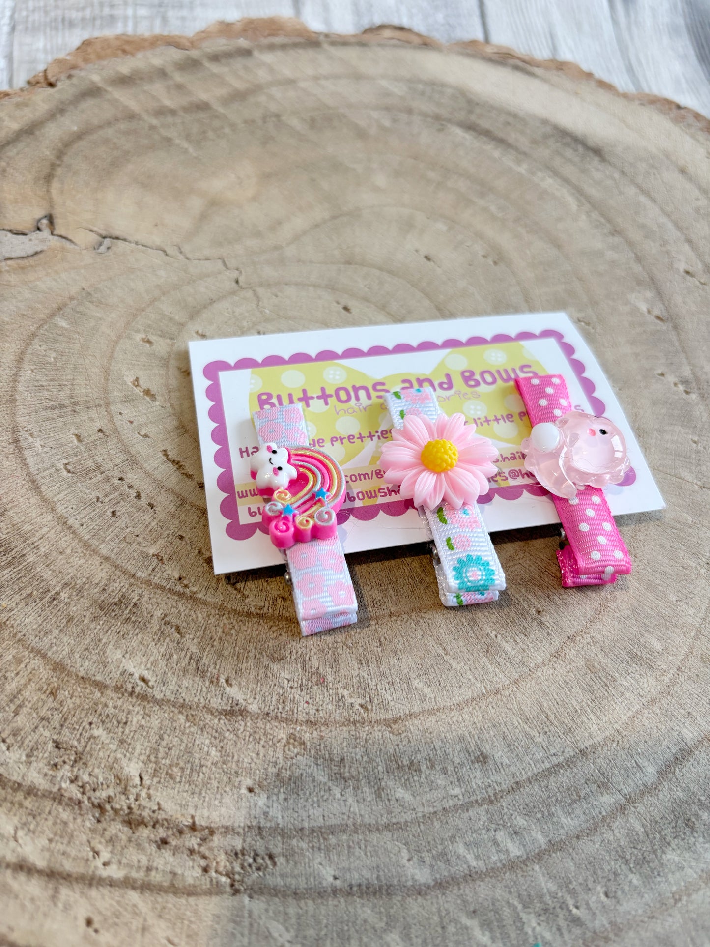 🎀 Sweet Pastel Hair Clip Trio – Set of 3 🎀