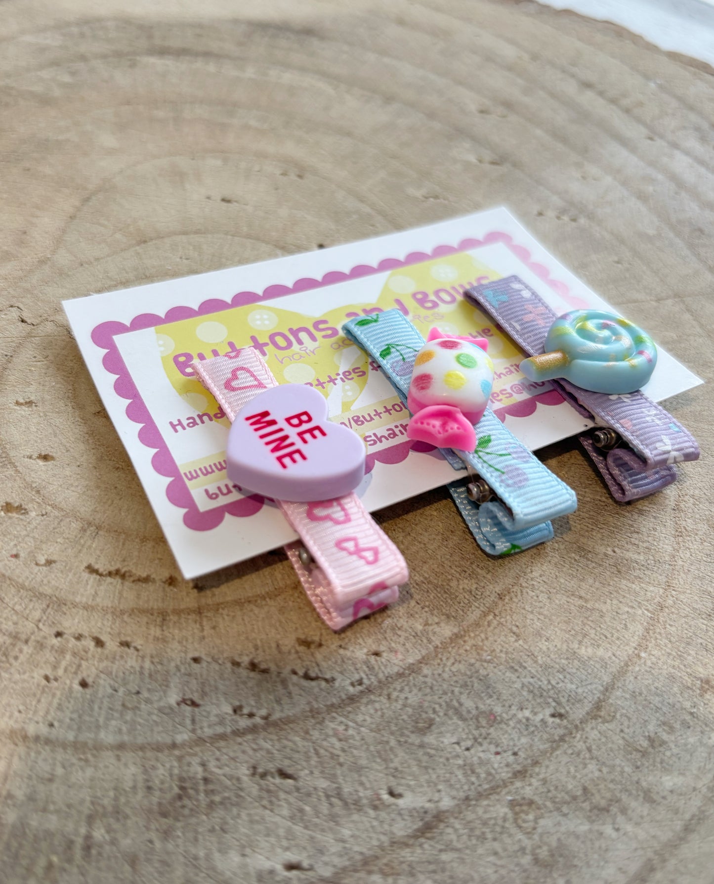 🍭 Cute Pastel Charm Hair Clips – Set of 3 🍭