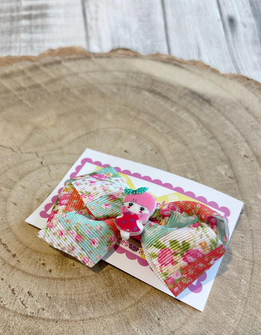 Floral Doll Bow Hair Clip