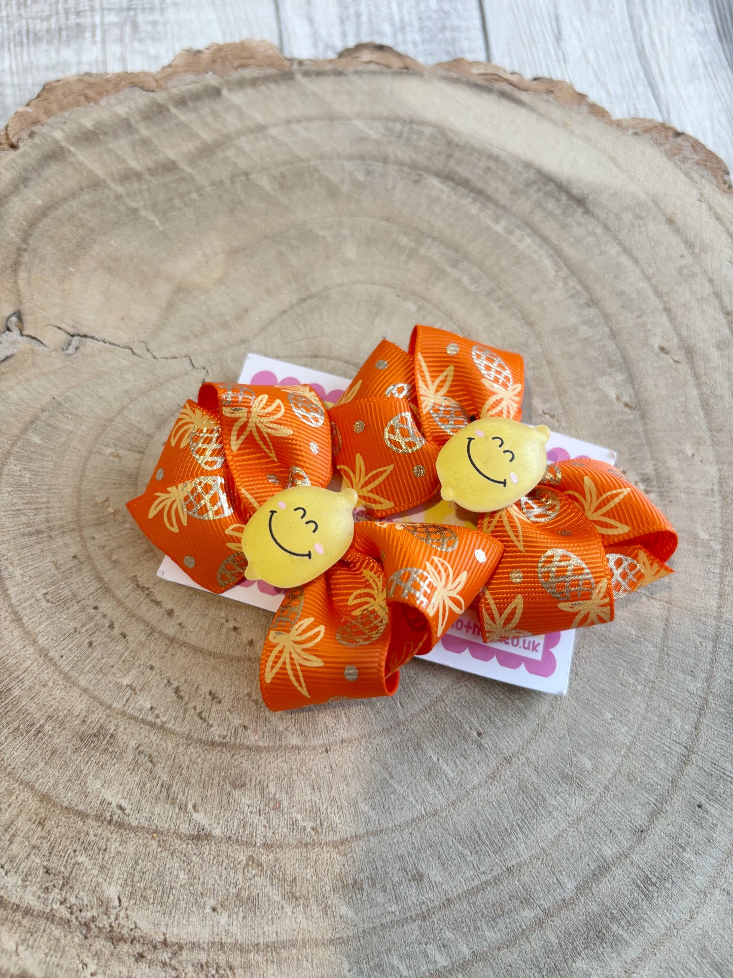 🍋 Citrus Fruit Hair Bow Set – Set of 2 🍋