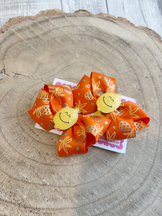 🍋 Citrus Fruit Hair Bow Set – Set of 2 🍋