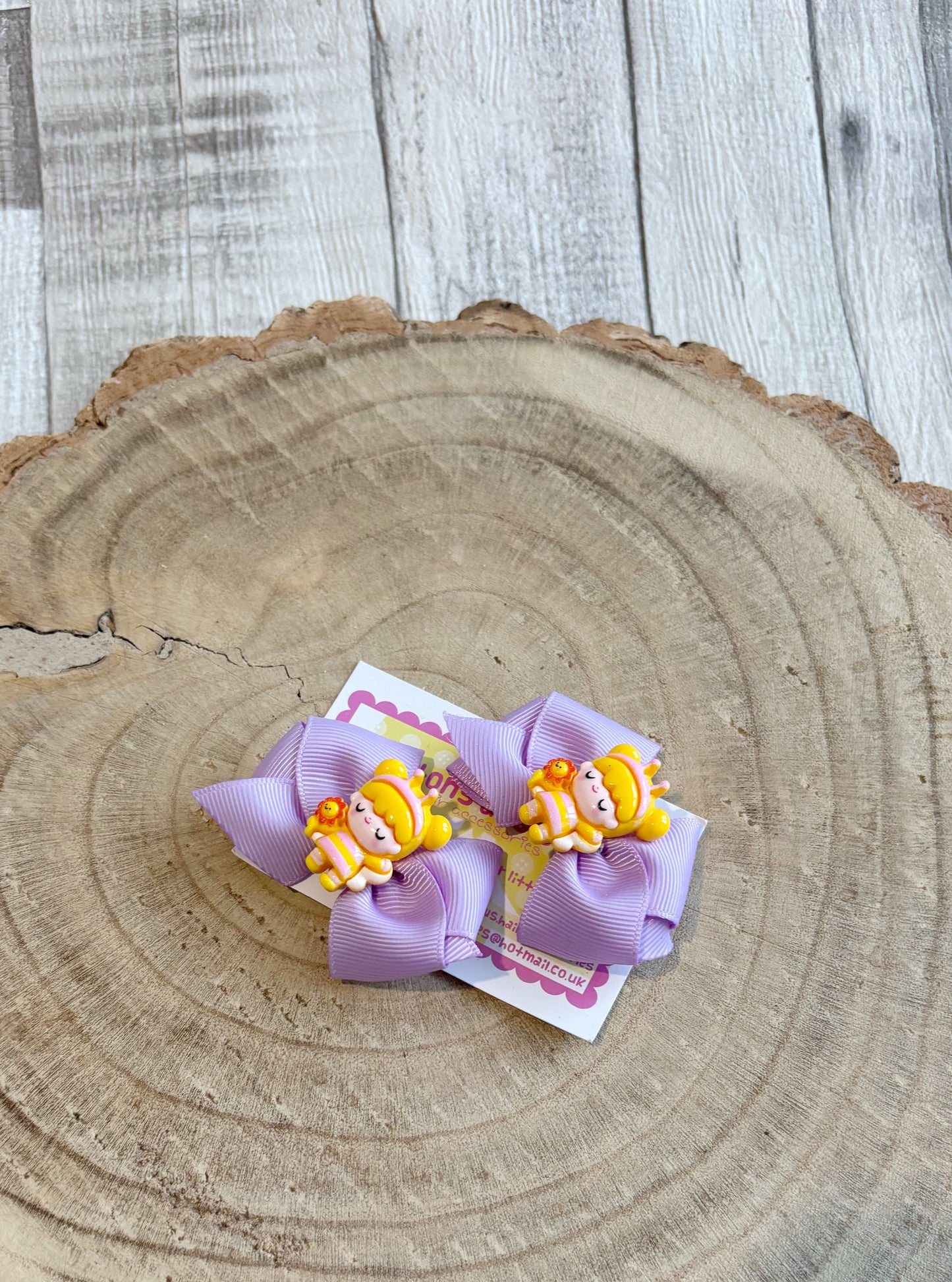 🐝 Bee Girl Doll Hair Bow Set – Set of 2 🐝
