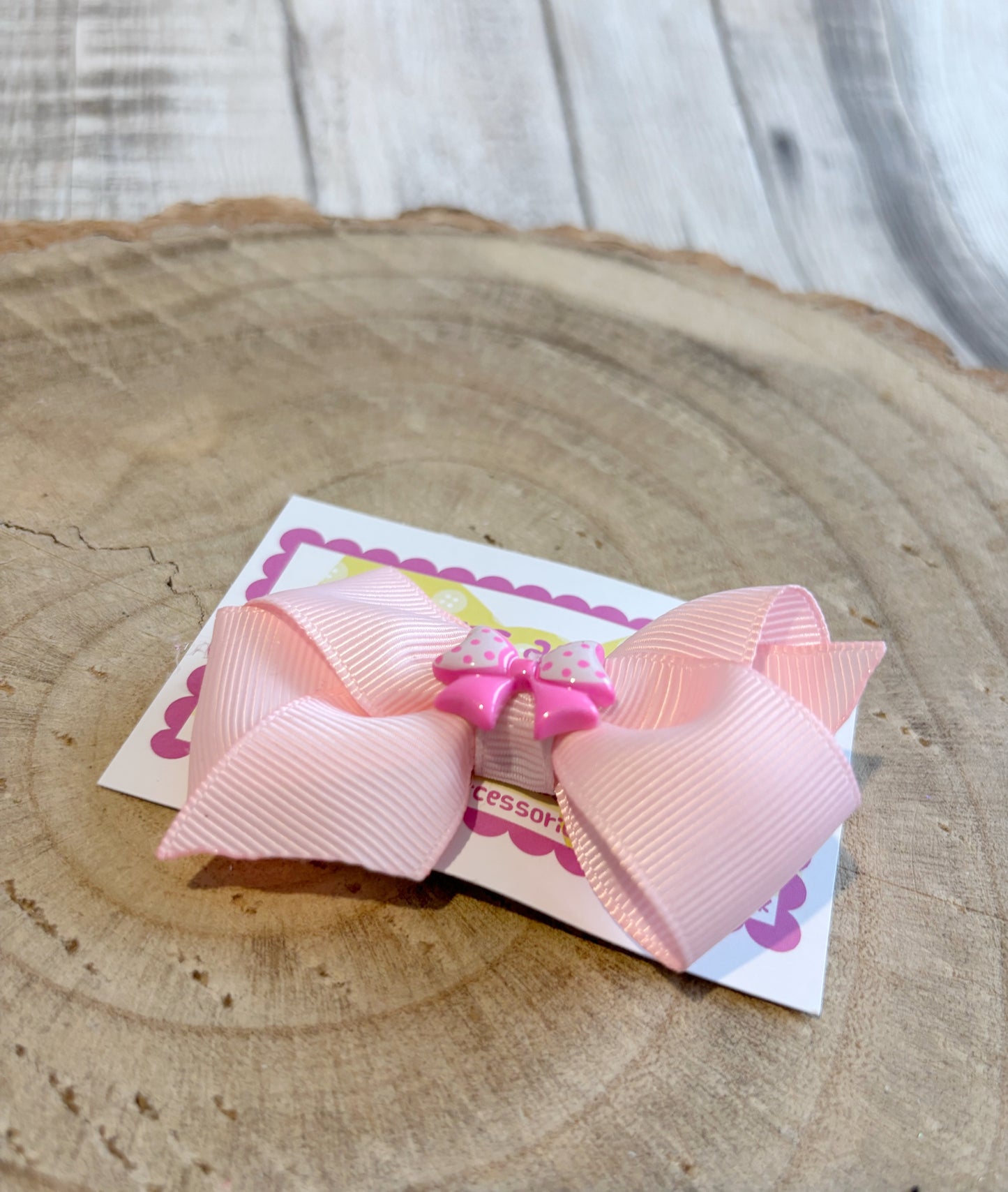 🎀 Baby Pink Bow Hair Clip with Mini Bow Centre 🎀