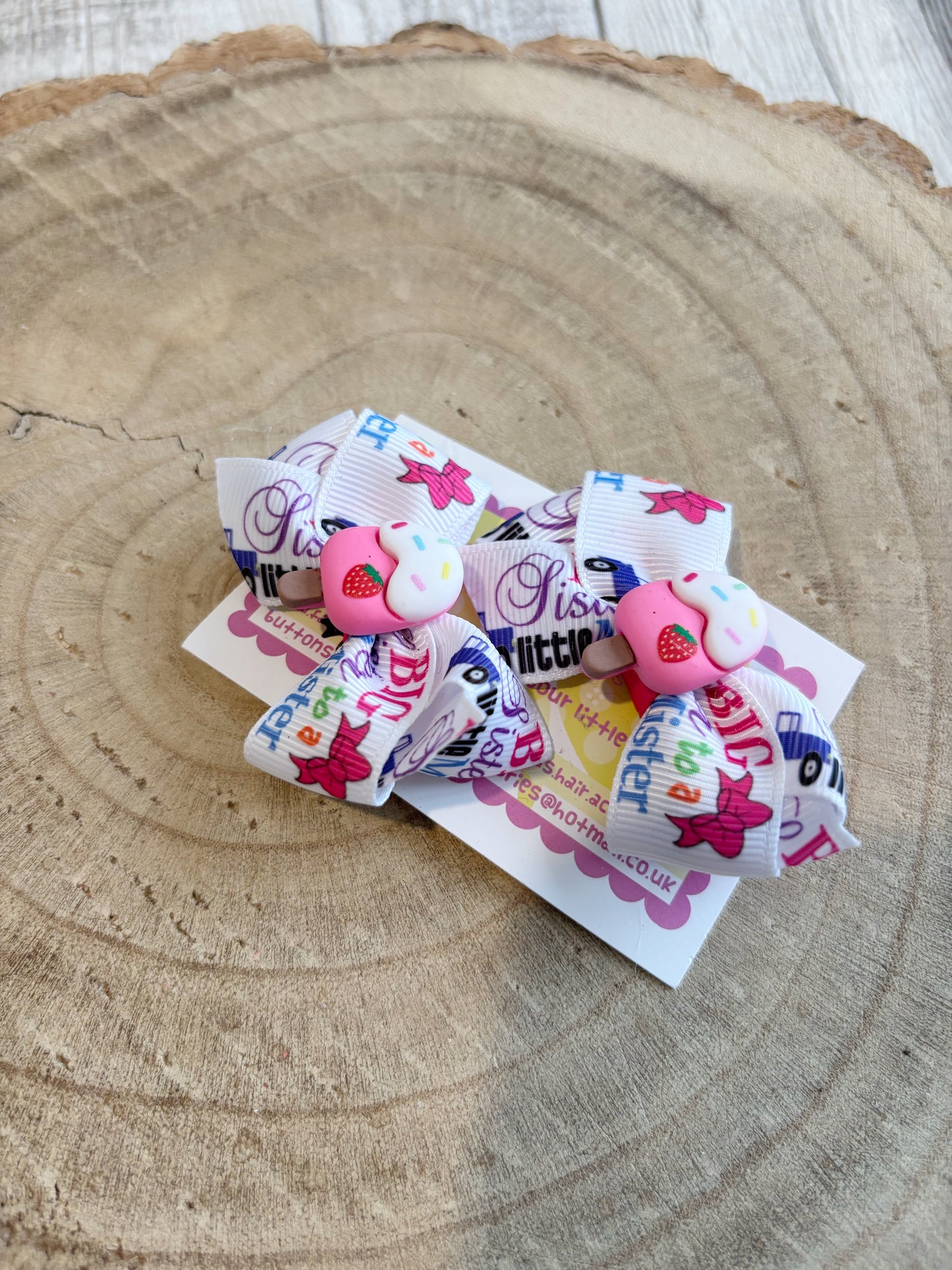 🍦 Big Sister to a Little Mister Hair Bow Set – Set of 2 🍦