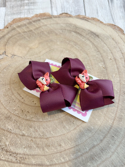🦊 Fox Hair Bow Set – Set of 2 🦊