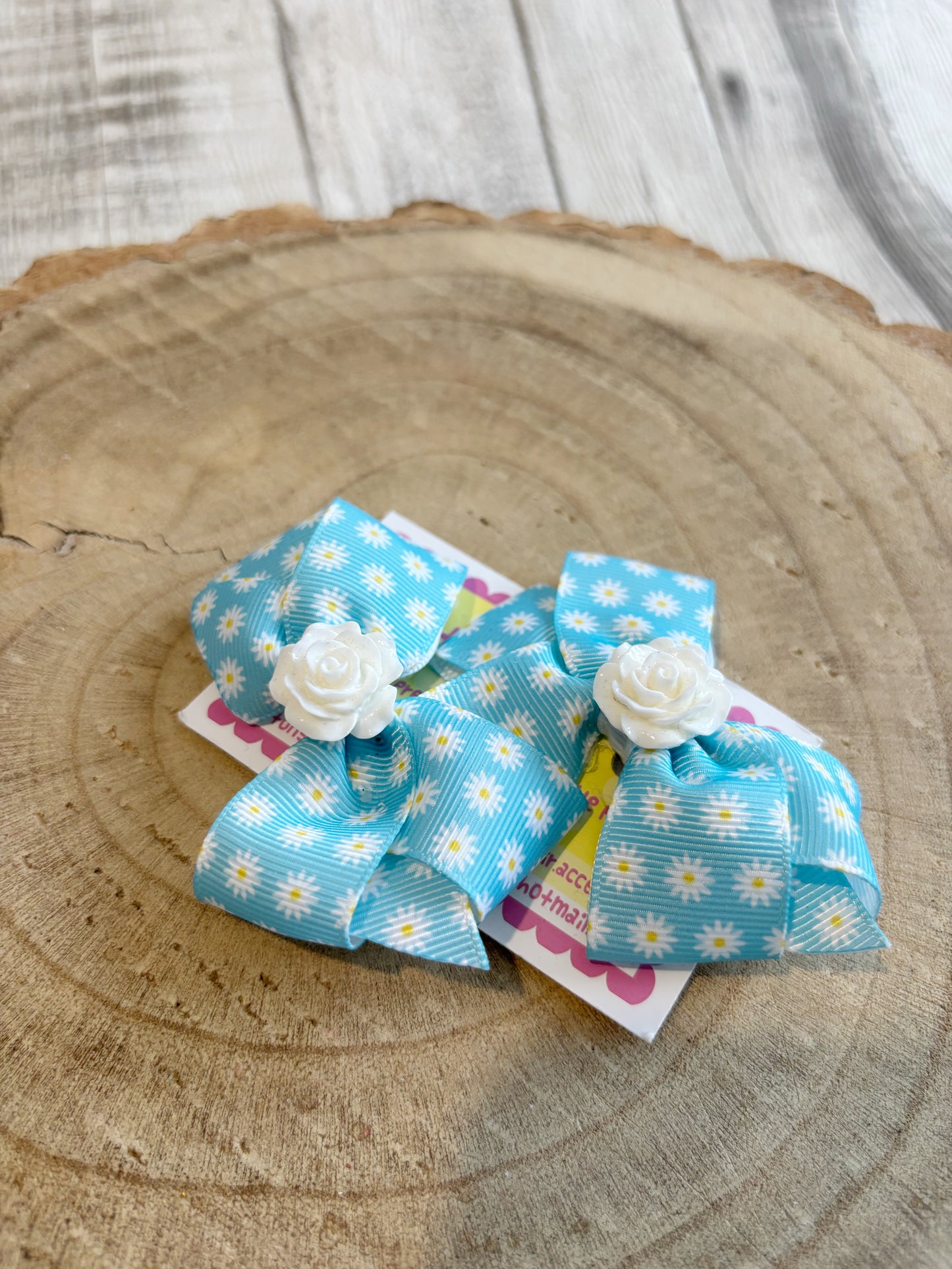 🌼 Daisy Hair Bow Set – Set of 2 🌼