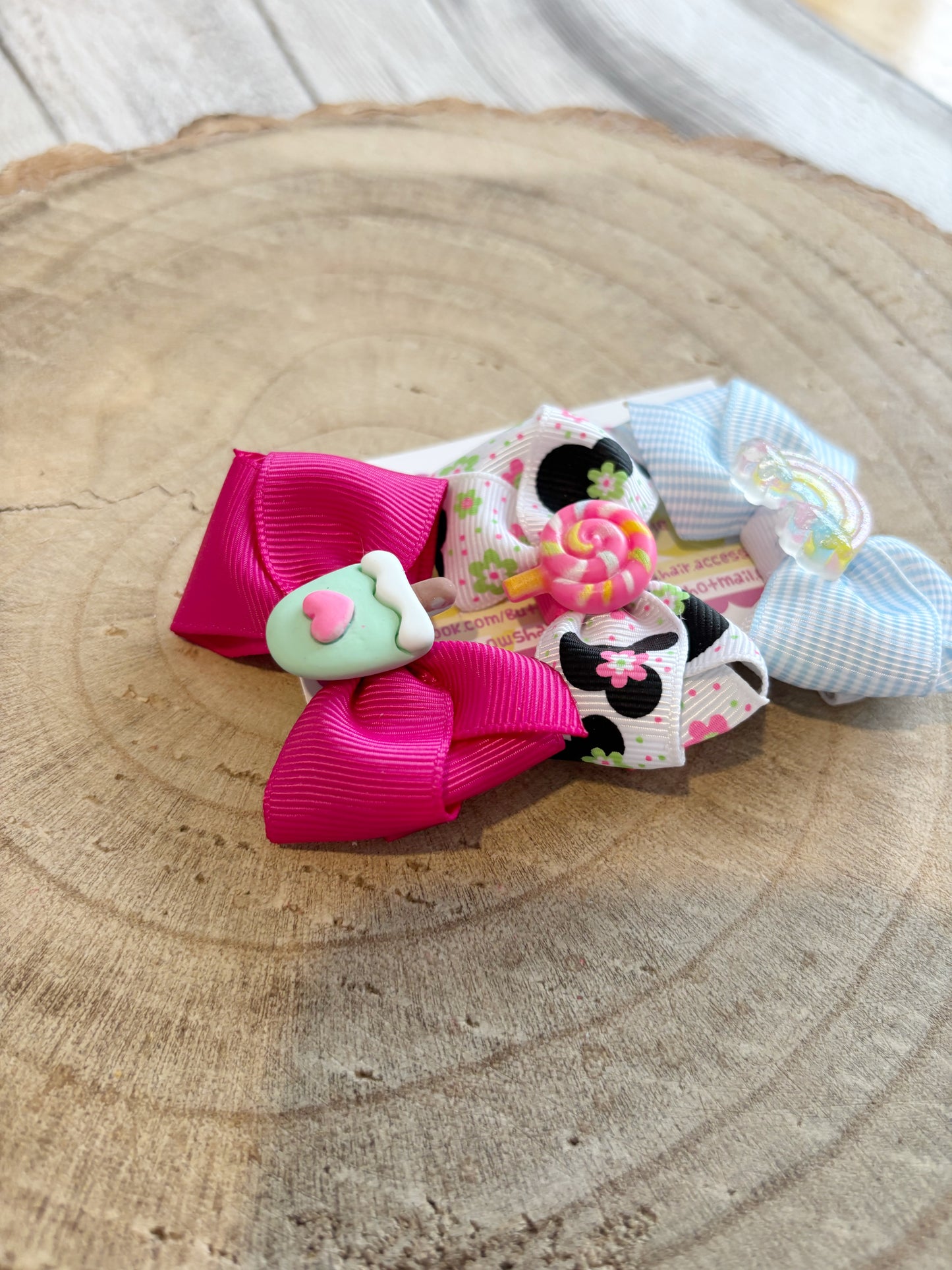🎀 Sweet Treats Hair Bow Trio – Set of 3 🎀