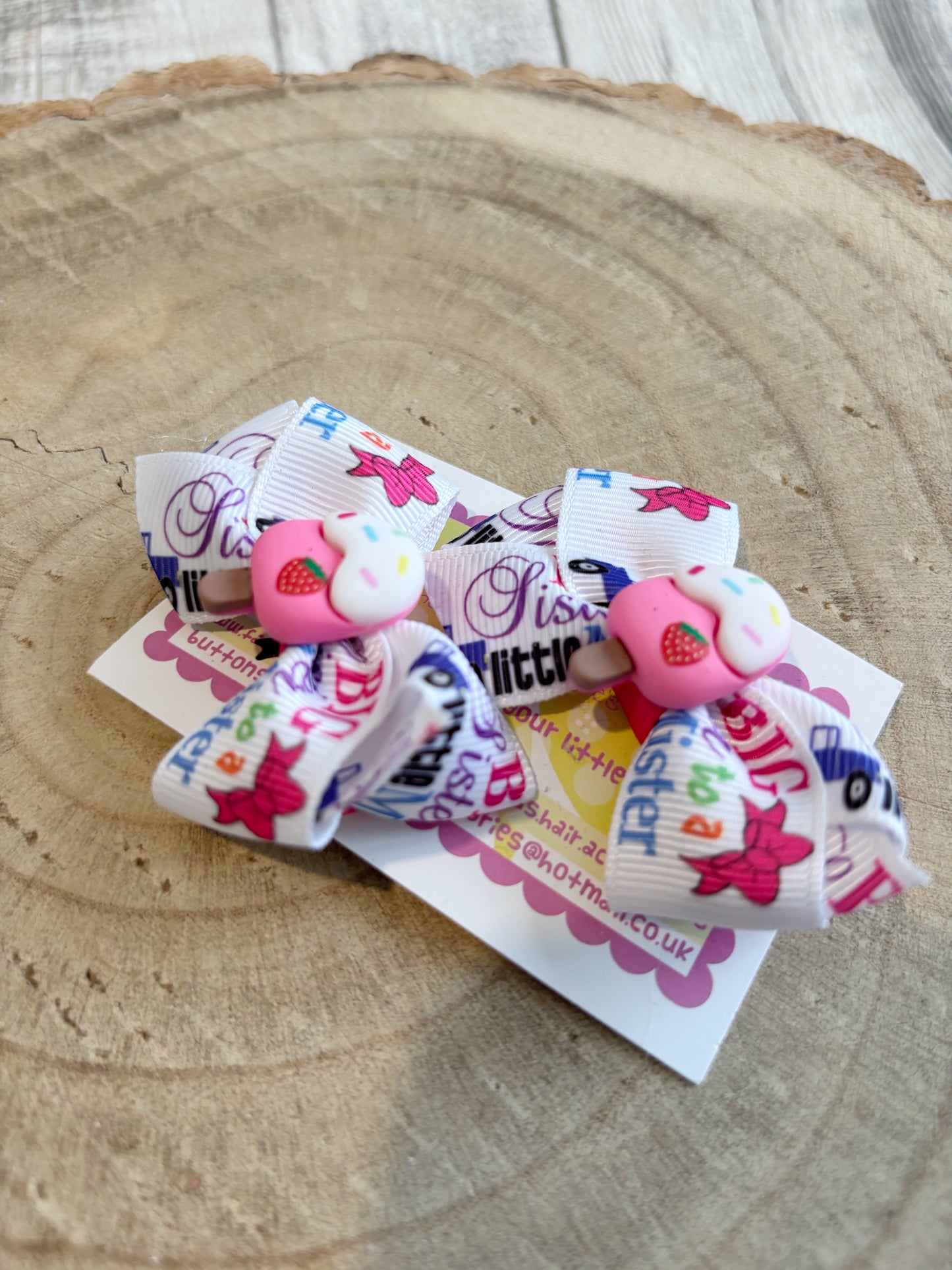 🍦 Big Sister to a Little Mister Hair Bow Set – Set of 2 🍦