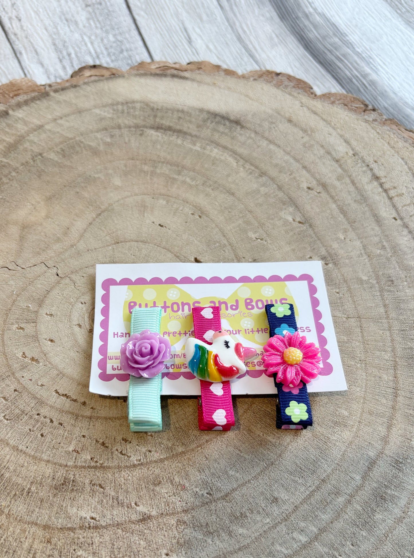 🌈 Cute Mix & Match Hair Clip Set – Set of 3 🌸