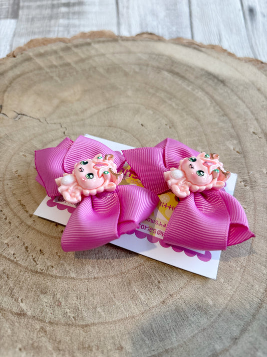 🐉 Pink Dragon Hair Bow Set – Set of 2 🐉