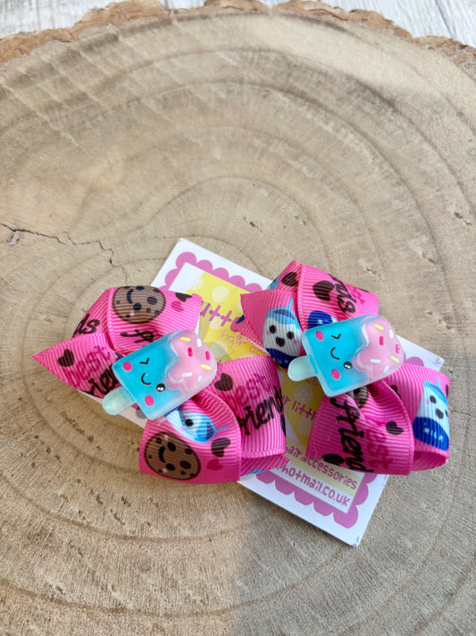 🍪 Cookie & Ice Lolly Hair Bow Set – Set of 2 🍪