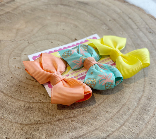 🌈 Summer Bow Hair Clip Set – Set of 3 🌈