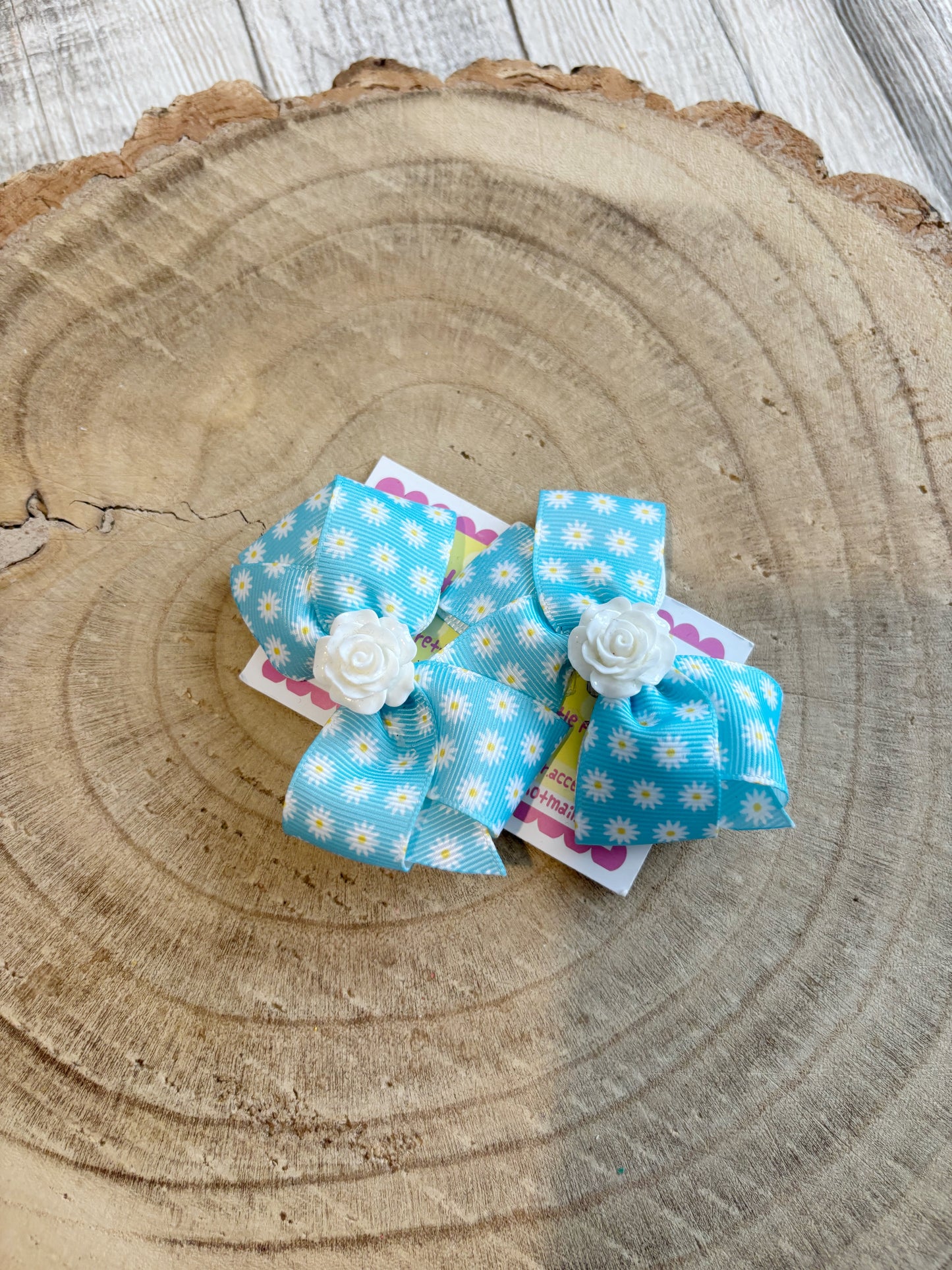 🌼 Daisy Hair Bow Set – Set of 2 🌼