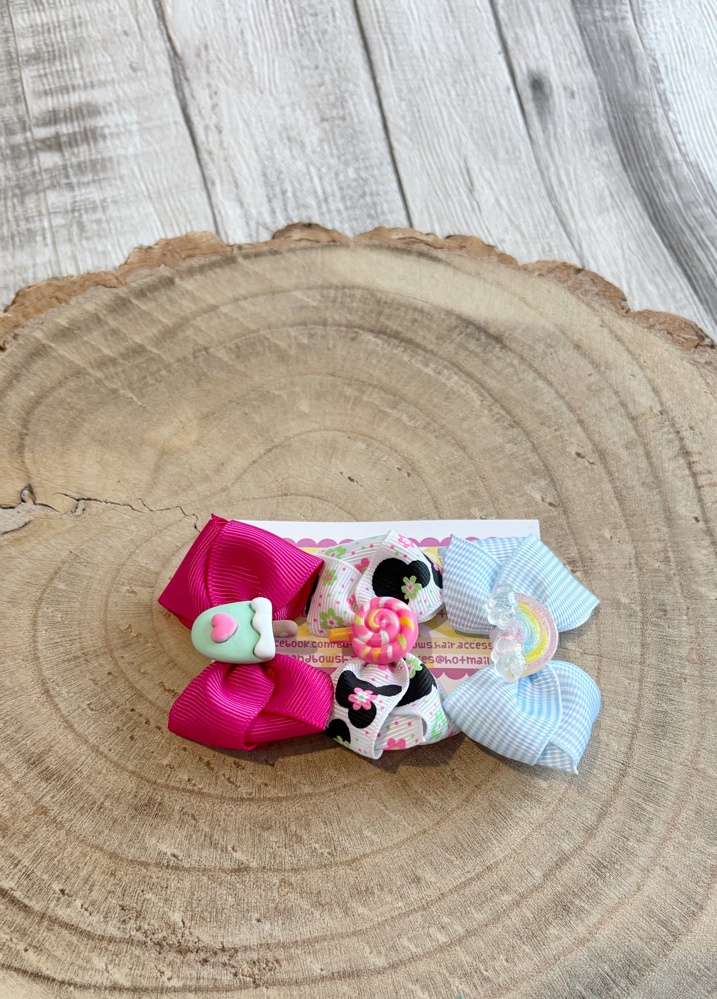 🎀 Sweet Treats Hair Bow Trio – Set of 3 🎀