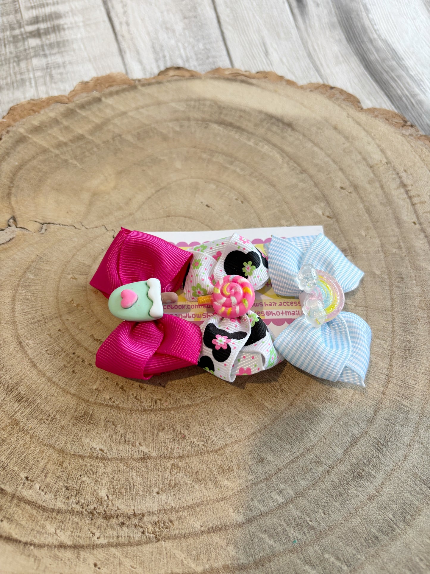 🎀 Sweet Treats Hair Bow Trio – Set of 3 🎀