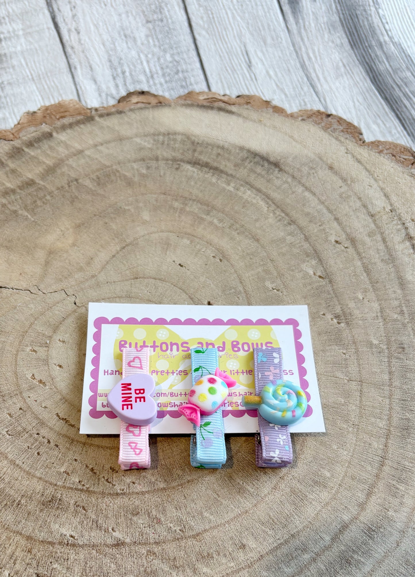 🍭 Cute Pastel Charm Hair Clips – Set of 3 🍭