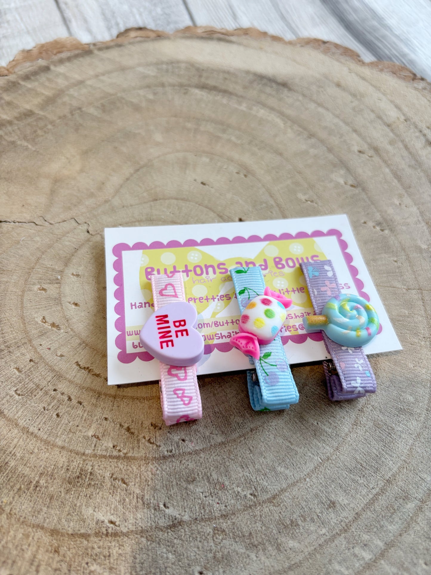 🍭 Cute Pastel Charm Hair Clips – Set of 3 🍭