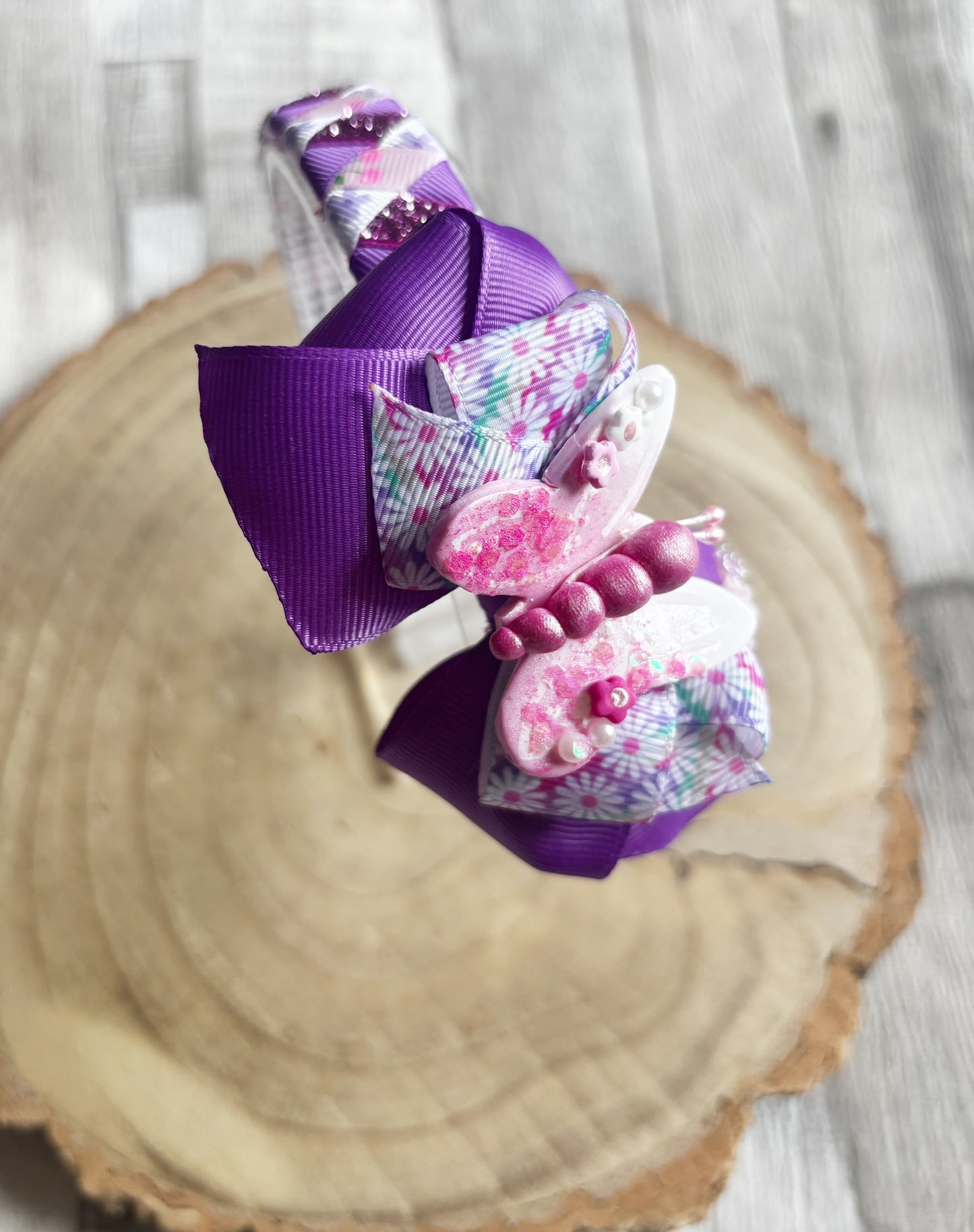 Butterfly Garden Boutique Headband 🦋💜🌸
