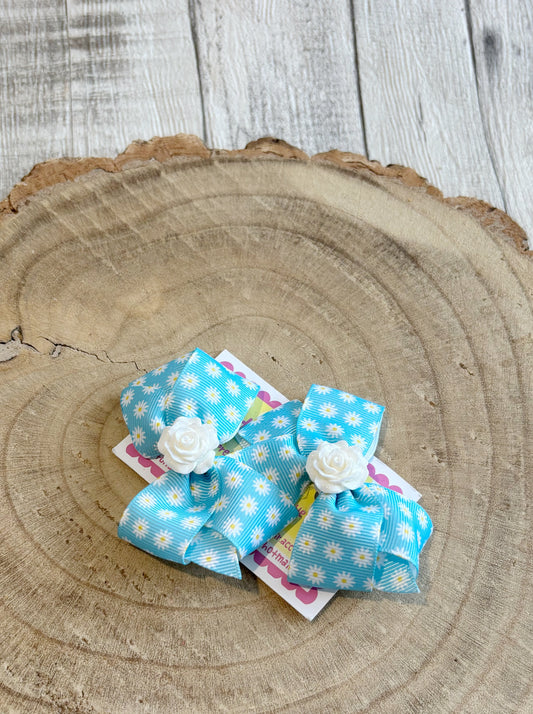 🌼 Daisy Hair Bow Set – Set of 2 🌼
