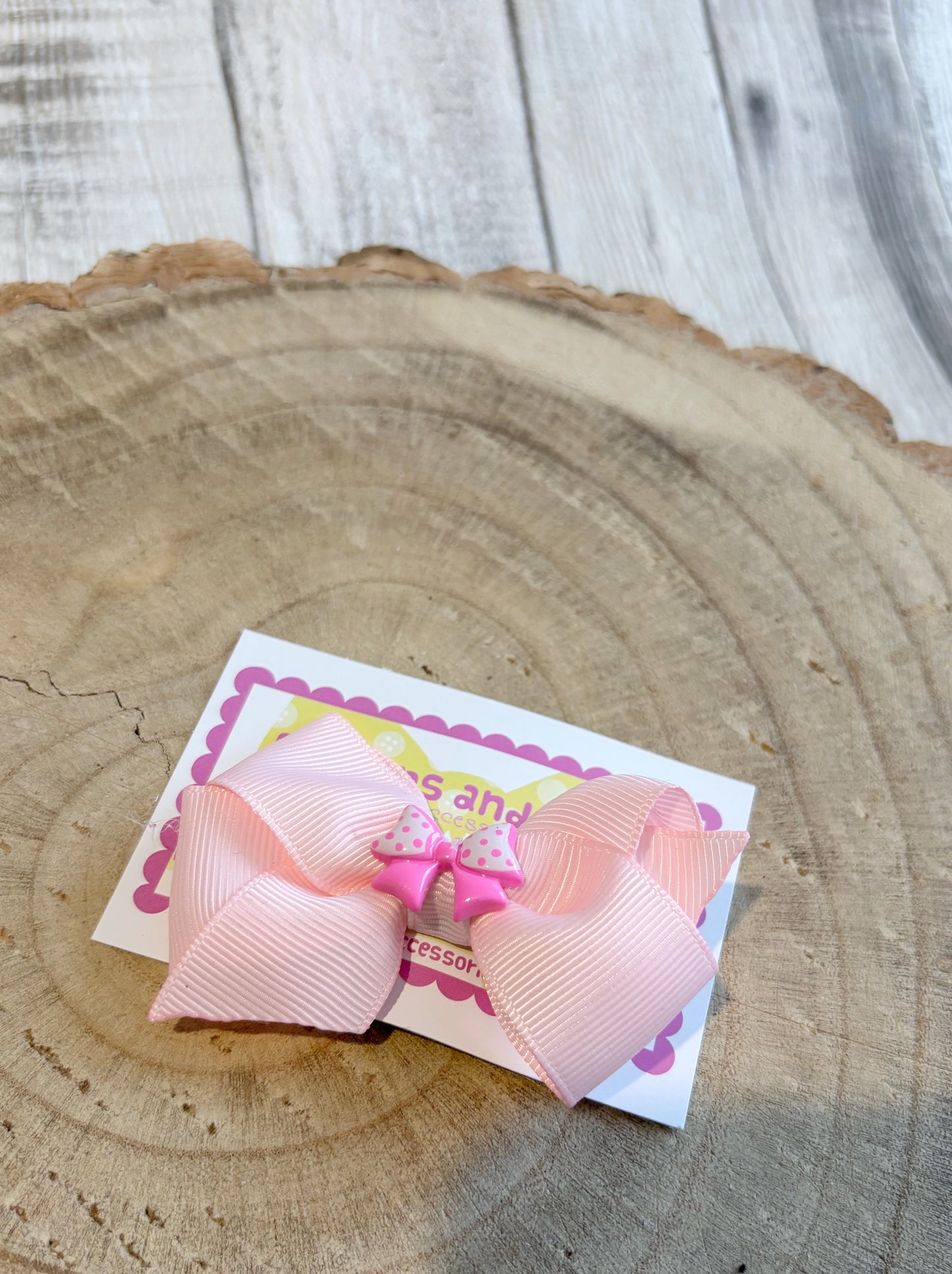 🎀 Baby Pink Bow Hair Clip with Mini Bow Centre 🎀