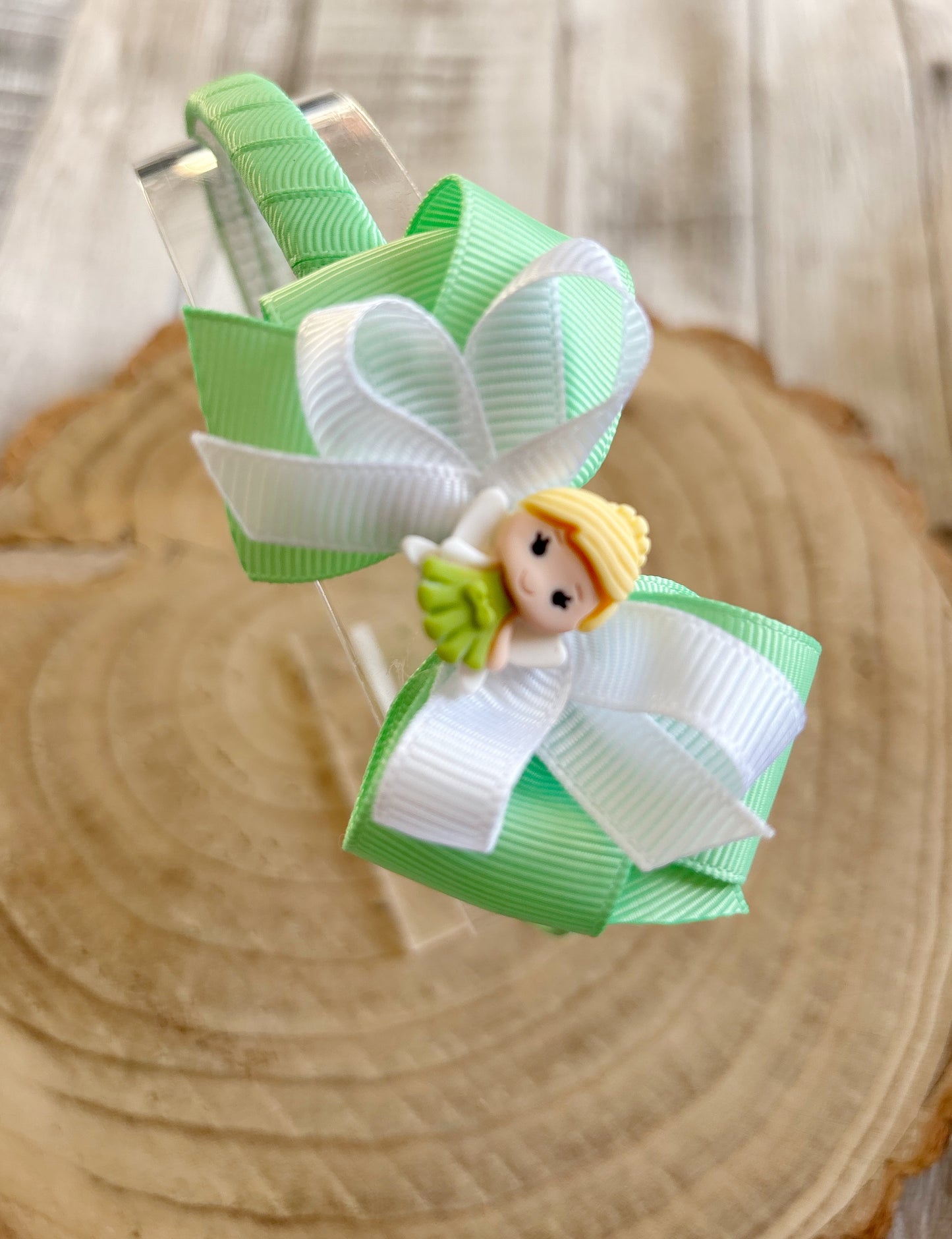 Green Fairy Bow Hairband – Handmade with Non-Slip Grip