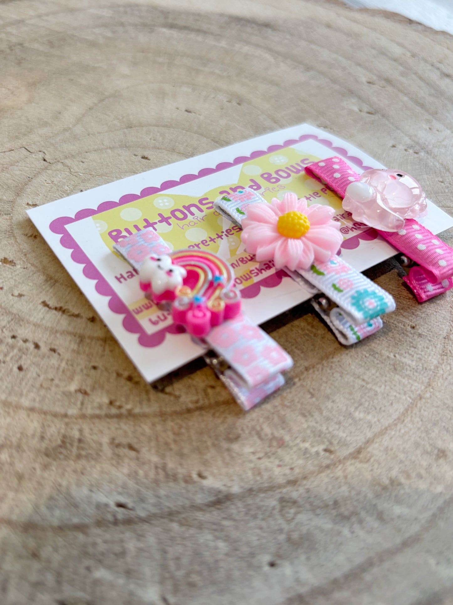 🎀 Sweet Pastel Hair Clip Trio – Set of 3 🎀
