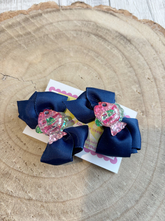 🐠 Sparkly Fish Hair Bow Set – Set of 2 🐠