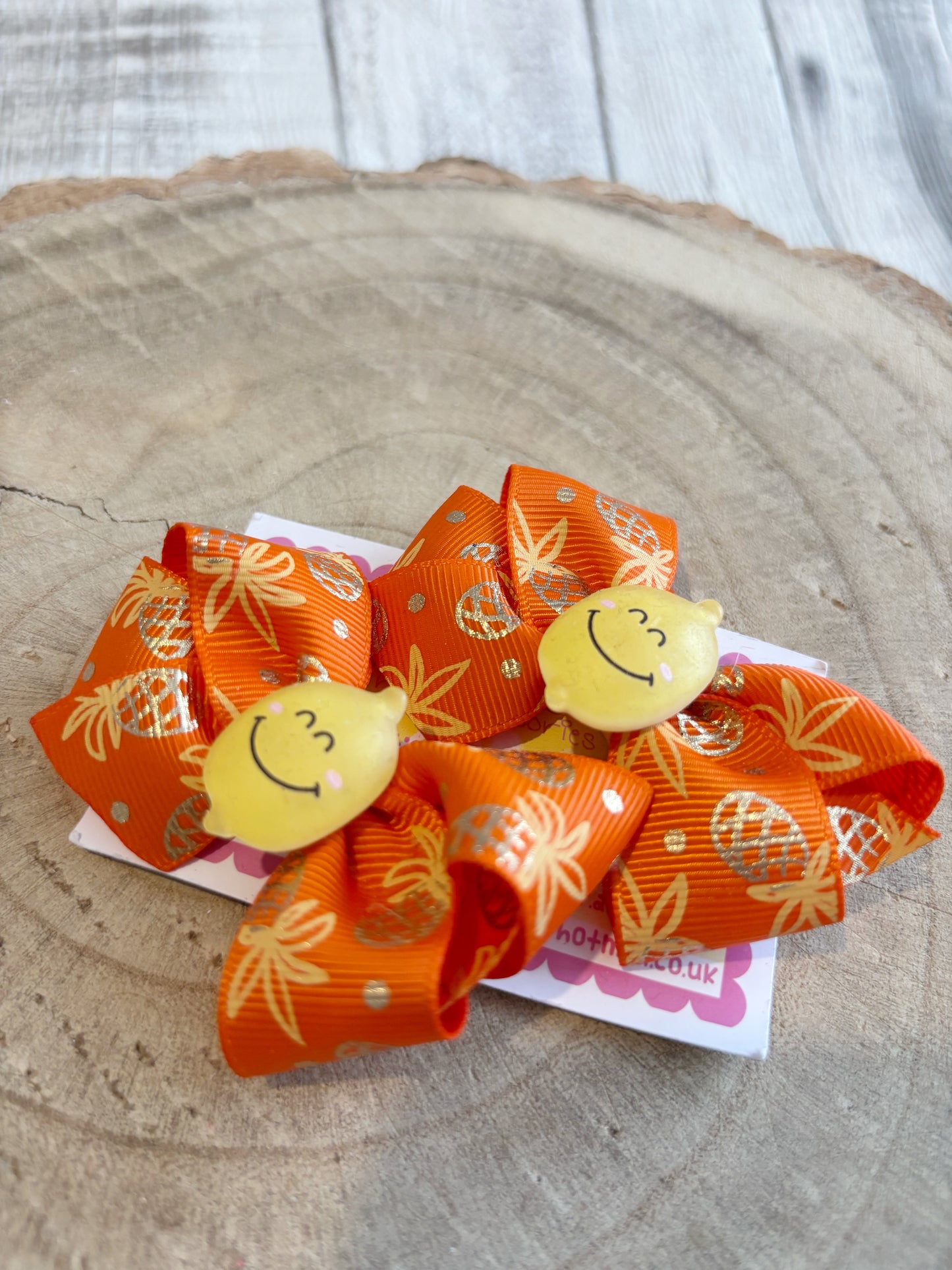 🍋 Citrus Fruit Hair Bow Set – Set of 2 🍋
